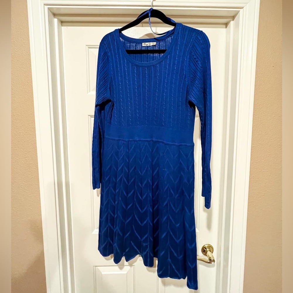 Eliza J Sweater Dress, sz L (colbat blue)